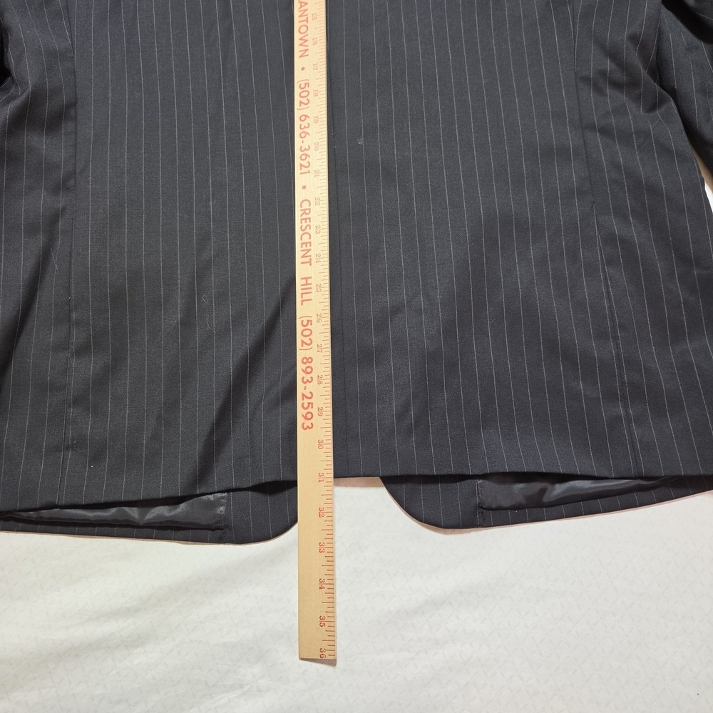 Gianfranco Ruffini Italy Blazer 48R Black Pinstripe 100% Wool Sport Coat Mens - Picture 11 of 16